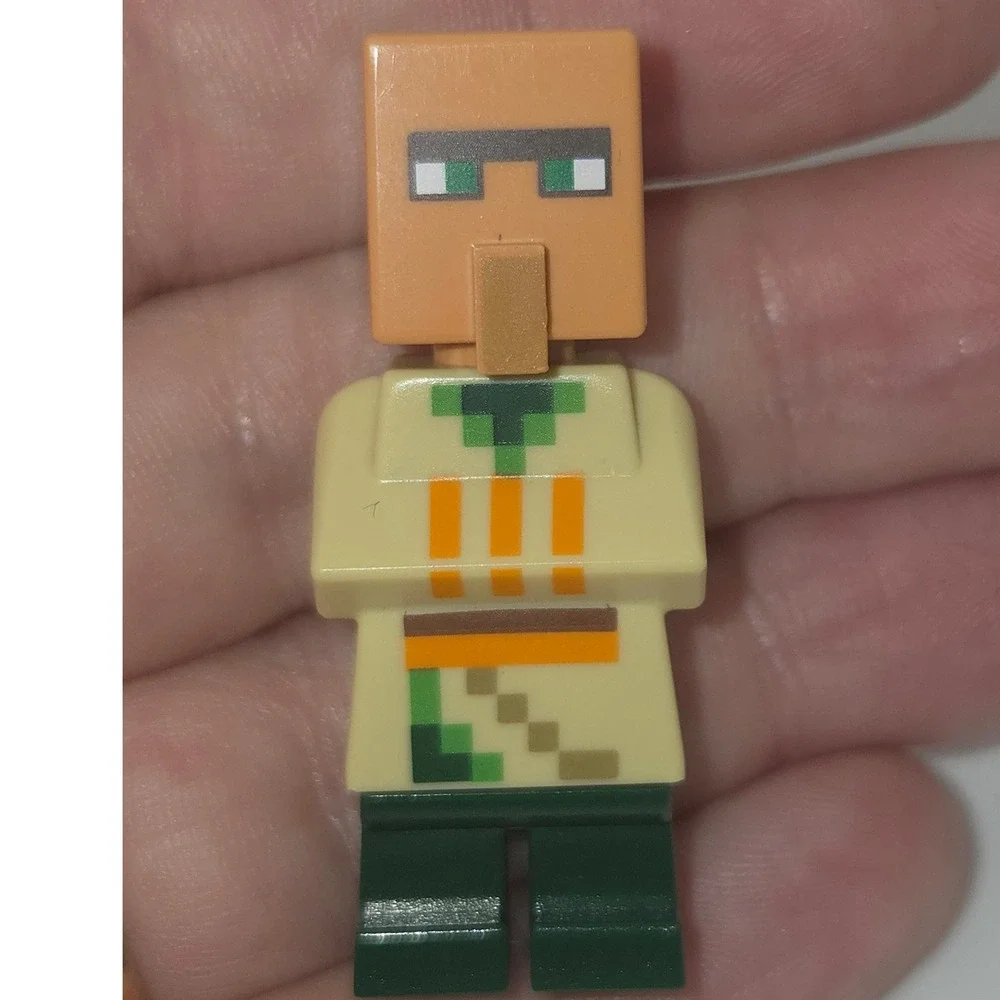 LEGO Minecraft Villager Minifigure Tan Robe Green Legs Folded Arms